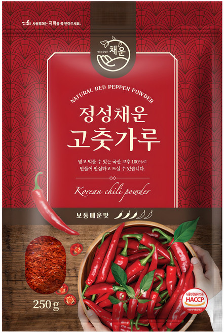 채운 정성채운 국산 고춧가루 보통매운맛, 250g, 1개