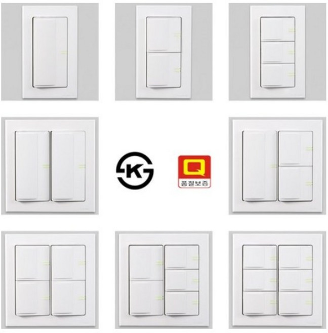 일신 데코 매입스위치 1구 2구 3구 4구 5구 6구 인테리어데코 시리즈 전등스위치, 화이트 중5구1로, 1개