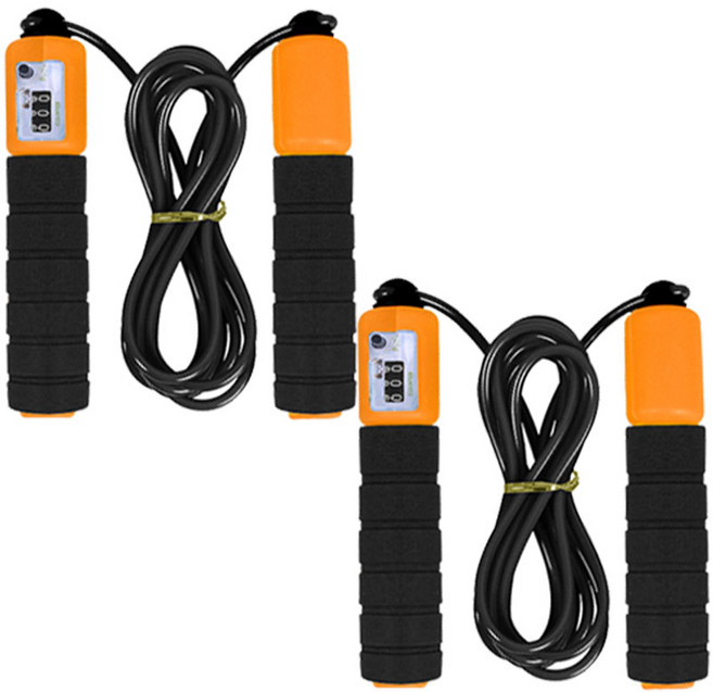 [2개 묶음](A형 카운터 줄넘기 1P+1P=2P) 헬스용 다이어트용 유산소운동, 오렌지, 2개