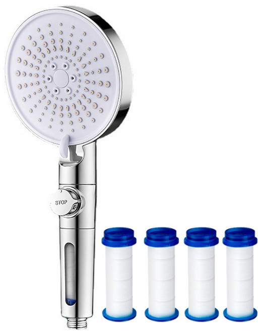 특대형 5단 샤워기헤드+정수필터4개, 1개