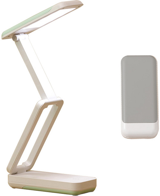 에코럭키 휴대용 무선 LED 스탠드 C타입 충전식 미니 접이식 탁상등, 접이식스탠드 MS-12 (그레이)