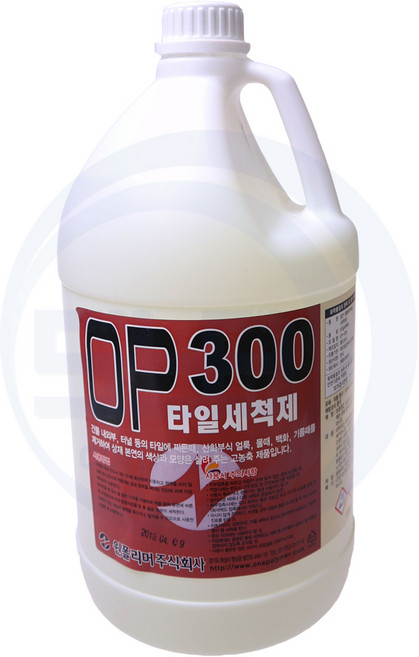 OP300 3.75L 타일세척제 타일법랑찌든때 스케일제거제 욕실타일 벽면타일 자기타일청소약품 타일오염제거제 변기청소약품, 1개