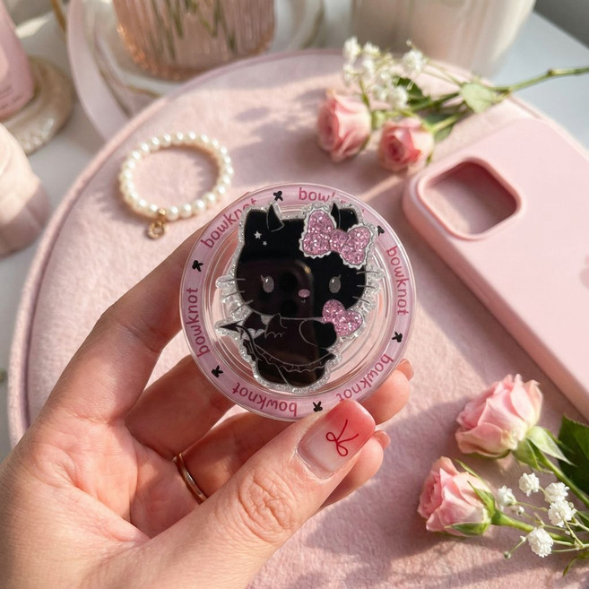 에이씨엠 헬로키티 산리오 리락쿠마 맥세이프 그립톡 스마트톡 거치대 갤럭시 아이폰, 1개, 키티 악마톡