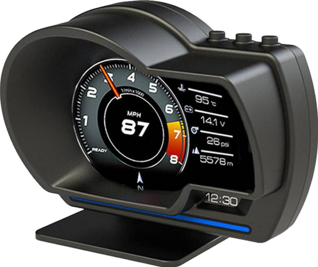 FLYone P6 液晶儀錶 HUD OBD2 GPS 雙模 抬頭顯示器 行車電腦 (升級開關線), 1個, 無測速版