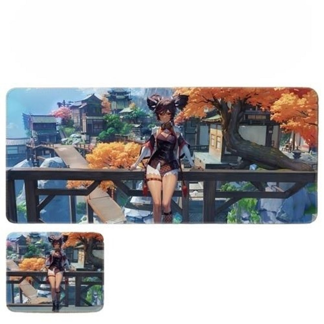 원신 굿즈 진 다이루크 설탕 아야토 토마 유라 신학 사이노 리니 리넷 타이나리 캔디스 라이덴 푸리나 캐릭터 일러스트 키보드 마우스 게이밍 장패드 3mm, 300x250mm, 신염, 1개