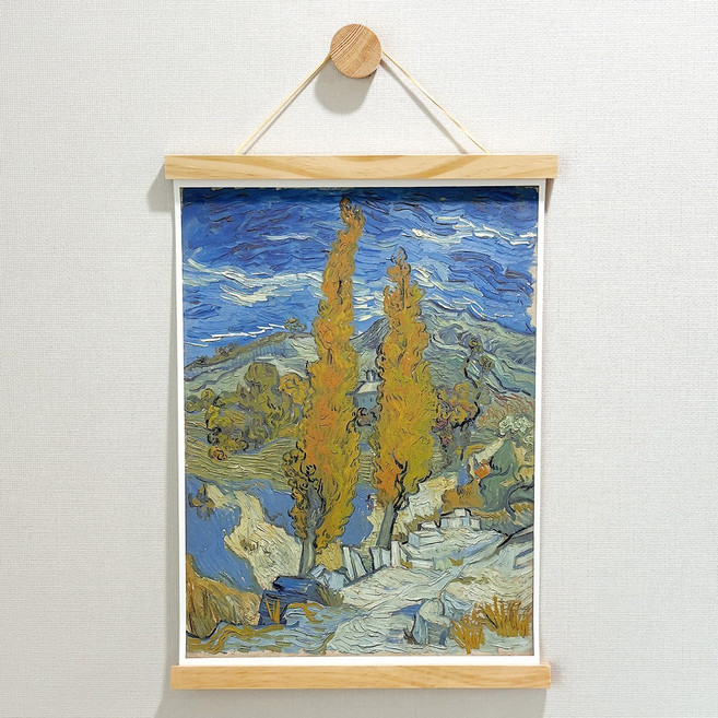 100% 원목 우드 행잉 프레임 자석 액자, 1개, 파인 소나무