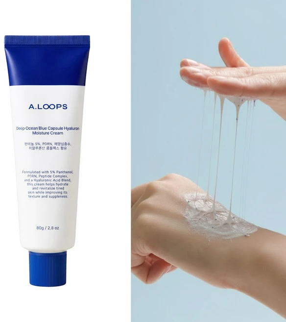 에이룹스 딥오션 블루 캡슐 히알루론 모이스처 크림 80g/ 판테놀5% 수분 크림/ 모공피부 탄력 히알루론산 수분 크림, 1개, 80g - 쿠팡