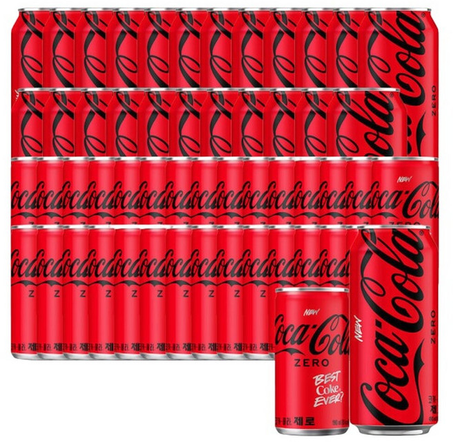 코카콜라제로 490ml x24캔+코카콜라 190ml x30캔, 54개
