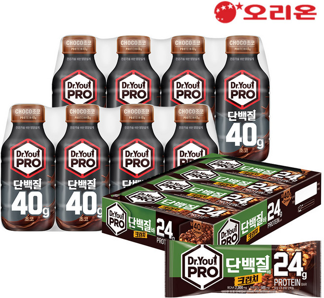 닥터유프로 단백질드링크 40g 초코 8개 + 닥터유 프로 단백질바 크런치 8p