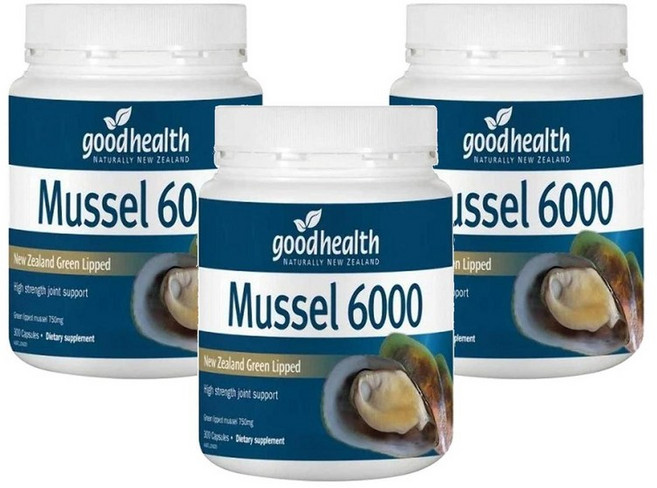 굿헬스 뉴질랜드 초록입홍합 6000mg 캡슐 300정, 3개
