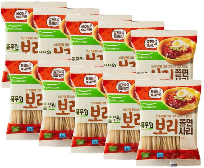 풀무원식품 보리쫄면사리, 10개, 150g