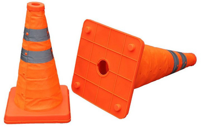 伸縮三角錐 警示燈組 70公分, 1個, 70公分伸縮三角錐+警示燈