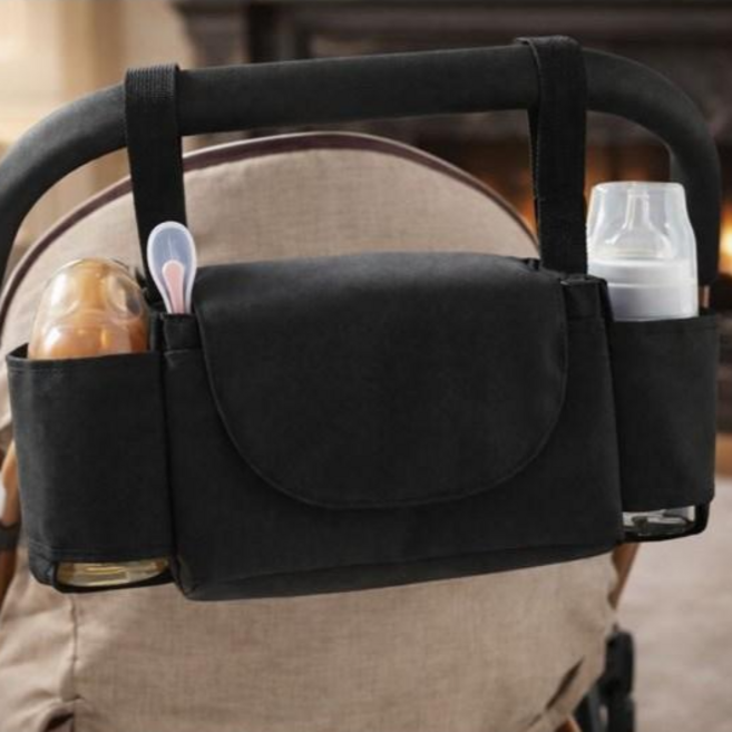 이온브 다용도 유모차 가방 수납백, 1개, 블랙