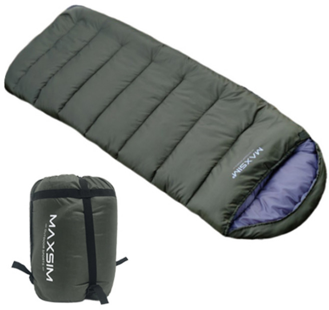 막심 겨울용 동계 방한 일반침낭 2400g, 일반침낭 그린 2400g, 1개
