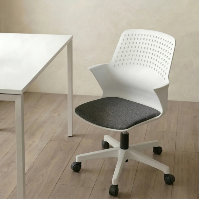 체어마이스터 국내생산 자세교정 학생 공부 독서실 인체공학 의자, 바디-화이트,좌판-다크그레이