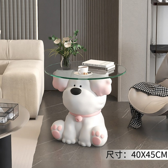 [OOH!MARKET] 크림스타일 곰 인형 조형 오브제 장식품, 강아지 화이트