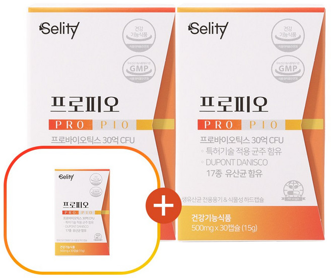 셀리티 프로피오 다니스코 유산균 프로바이오틱스 특허기술 적용 균주 함유 30캡슐, 3개, 30정