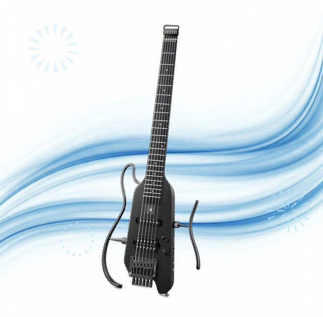 Donner 도너 일렉 기타 앰프 HUSH X 휴대용 미니 풀세트 - 마호가니 솔리드 바디 블랙 여행용 연 PG