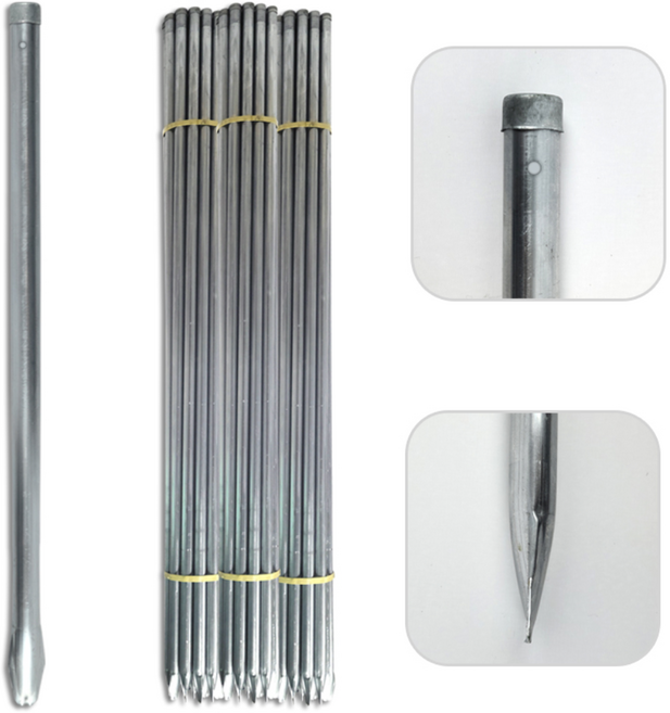 (전사이즈)파이프지주대 동물방지망 울타리망 노루망 지지대 식물 고추 묘목 지주대 굵기22mm, 2.0m×20개, 1개