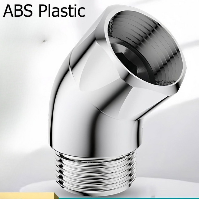 135도 샤워헤드 각도 조절 ABS 플라스틱 인터페이스 노즐 브래킷 4인치 엘보 어댑터 액세서리 샤워, sliver(ABS type ), 1개