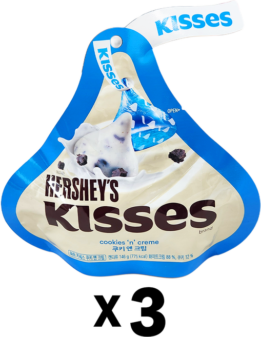 허쉬 키세스 쿠키앤크림 초콜릿, 146g, 3개