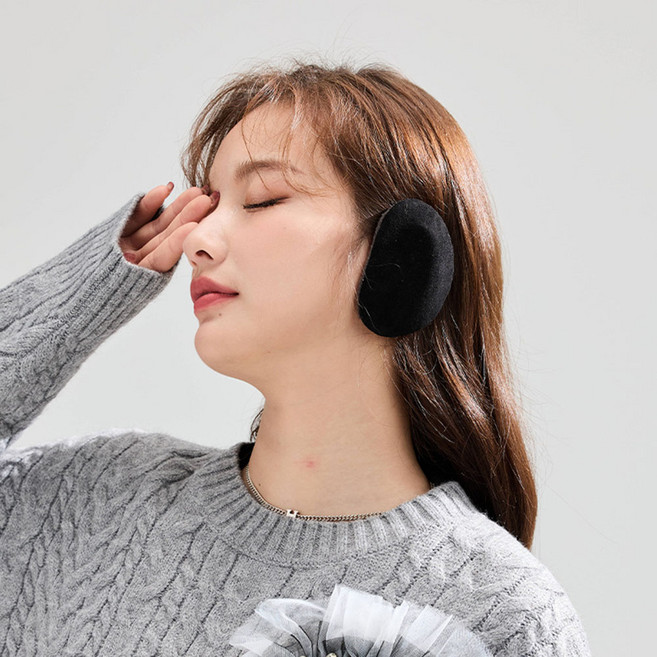 팬시온 퍼 분리형 귀마개 똑딱이 귀덮게 끈없는 이어머프