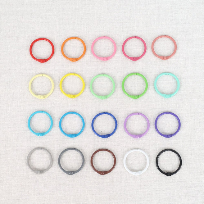 금속 바인더 오링 컬러 고리 O링 20색상 악세사리 부자재 만들기 재료, 16.연그레이, 100개