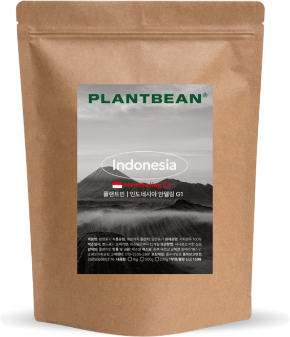 [산미없는] 인도네시아 만델링 G1 원두커피 1kg 강배전 초코 여운 중후 묵직, 500g, 1개, 홀빈(분쇄안함)