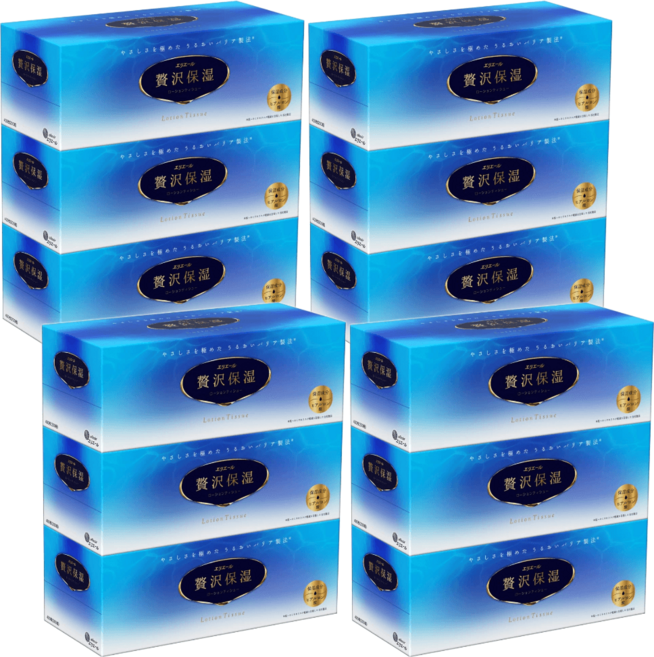 에리엘 럭셔리 보습 티슈 200조 12개 일본 부드러운 로션티슈 고급 하나세레브 워터플러스