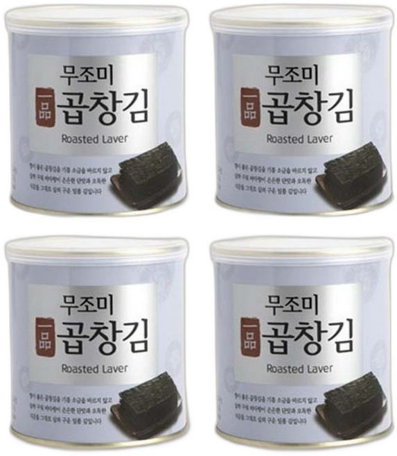 (삼해진미)하나맛김 보령 일품 무조미곱창김 캔김, [하나맛김] 보령 무조미곱창김 캔김 선물세트 22g x, 22g, 4개