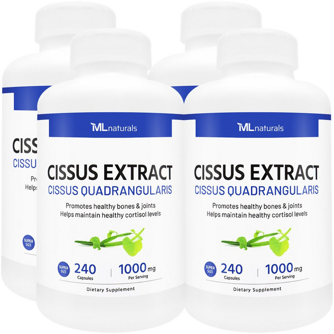 [미국빠른직구] 신제품 마이라이프 내추럴스 50배 고농축 시서스 추출물 1000mg (수퍼사이즈), 240정, 4개