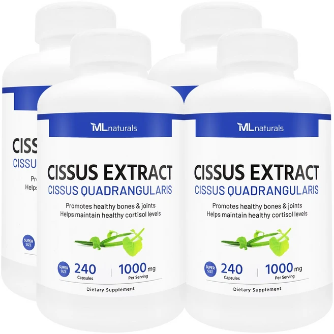 [미국빠른직구] 신제품 마이라이프 내추럴스 50배 고농축 시서스 추출물 1000mg (수퍼사이즈), 240정, 4개 - 쿠팡