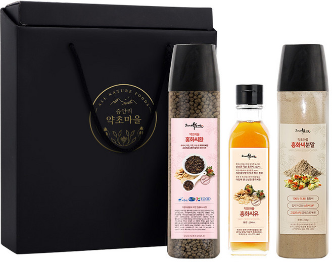 뼈에좋은 홍화씨선물세트(홍화씨환+홍화씨유+볶은홍화씨분말), 1개