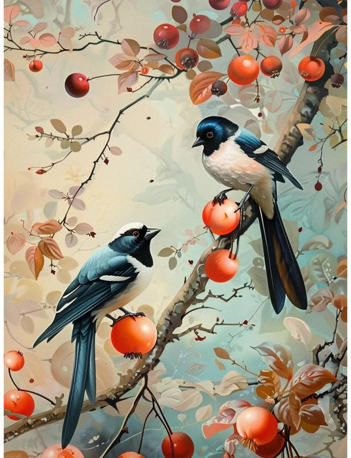 까치부부와 홍시 풍수지리 조각퍼즐 뜻대로 된 감 희작 희소식 들어와 재물복 행운 가득 직소퍼즐 300 500 700 1000 1500피스, 까치부부와 홍시 선택05