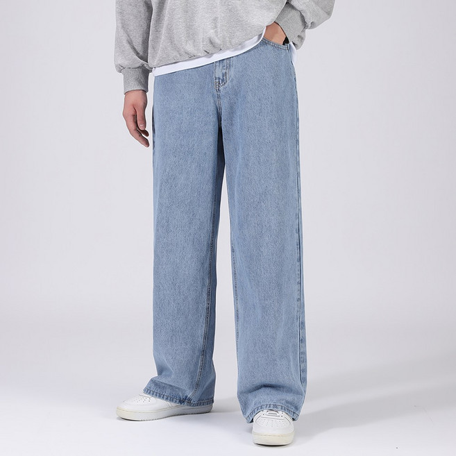 후앙스 사계절 3기장 빅 와이드 히든밴딩 데님 청바지 GQCP-4807