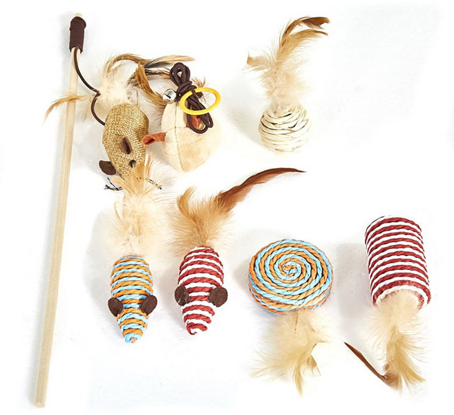 SMN 고양이 장난감 세트 낚시대 공 쥐 고양이용품 캣타워, 고양이 낚시대 세트, 1개