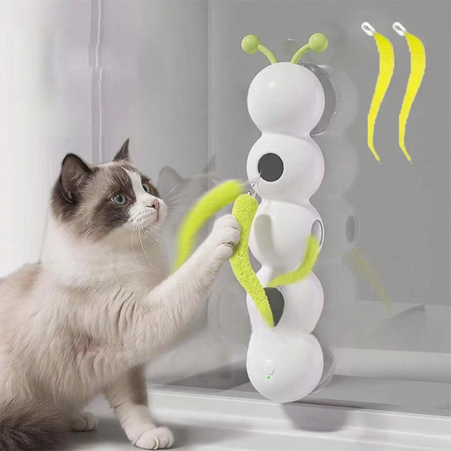 고양이 애벌레 자동 장난감 KC인증, 1개, 화이트, Caterpillar
