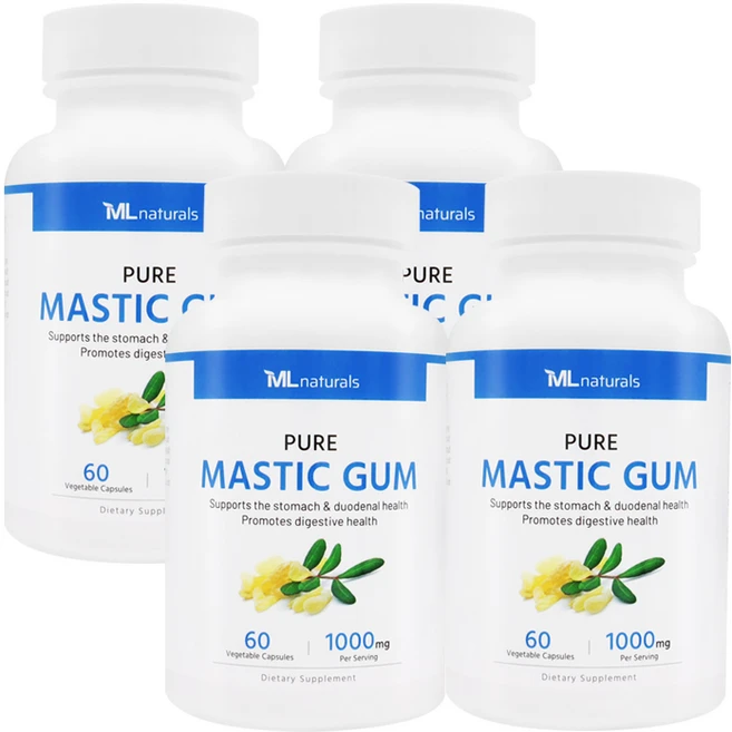 [미국번개배송] 착한명품 마이라이프 내추럴스 매스틱검 1000mg 60정 4병 - 쿠팡