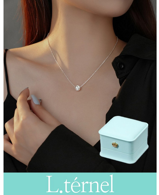 르떼르넬 LSSNC006 Sterling Silver 리얼 법정 순은 925 원형 구슬 여자 골드 실버 목걸이 은목걸이