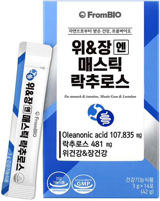 프롬바이오 위&장엔 매스틱 락추로스 유산균 매스틱검 프로바이오틱스 유산균 다이어트, 42g, 1박스