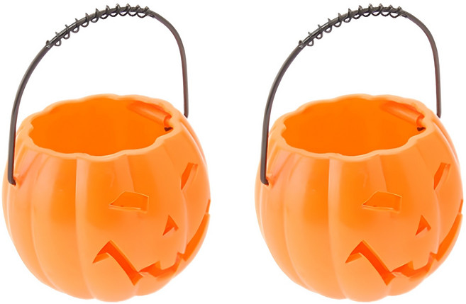 소리나는 점등 호박 사탕바구니, 혼합색상, 2개