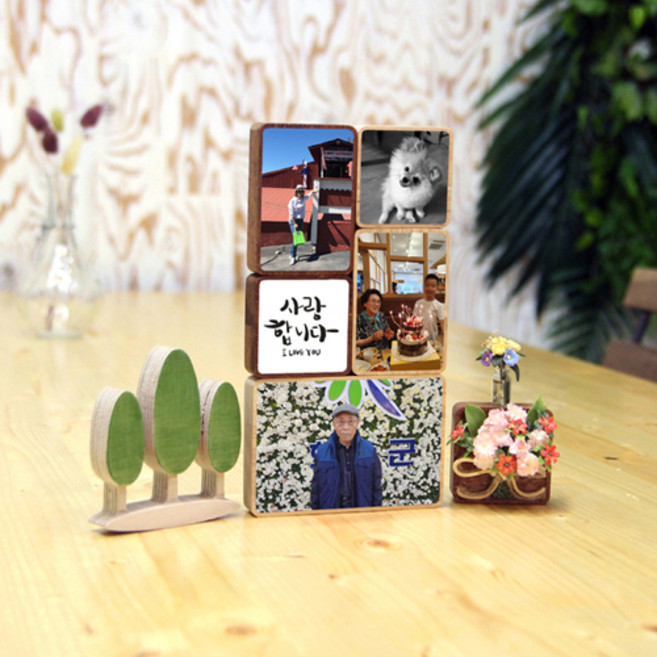[영구보존]친환경 원목 납골당 추모 미니 액자 위패 봉안당 꾸미기, 고무나무, 정사각(4.5cmx4.5cm)