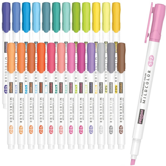 팬맥스 마일드 형광펜 502 25색 세트, 1 COLOR dark mixed colour, 1개