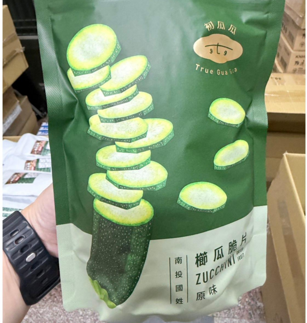 初瓜瓜 台灣南投國姓櫛瓜脆片 - 原味, 1個, 60g