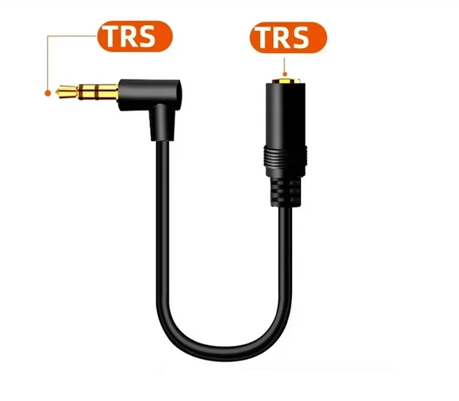 헤드폰 연장 케이블 90도 3.5mm TRS/TRRS 남성-여성 잭 오디오 코드 (PC 스마트폰 태블릿 스피커 이어, 02 3pole 3.5mm TRS M-F, 01 0.5m