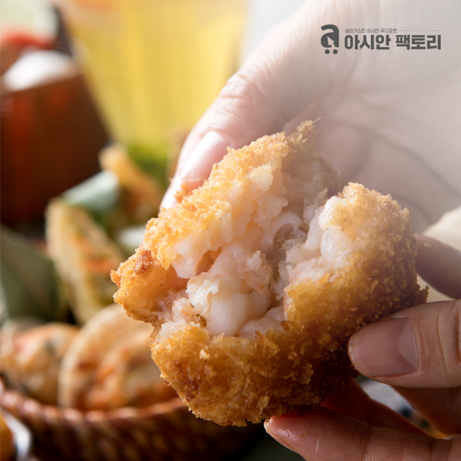 베트남 통살새우패티 텃만꿍 햄버거 고로케 아시안팩토리, 400g, 5개