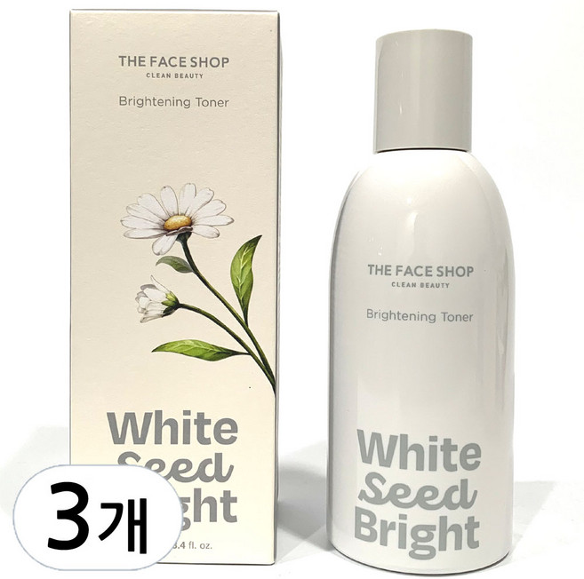 더페이스샵 화이트씨드 리얼 미백 토너, 145ml, 3개