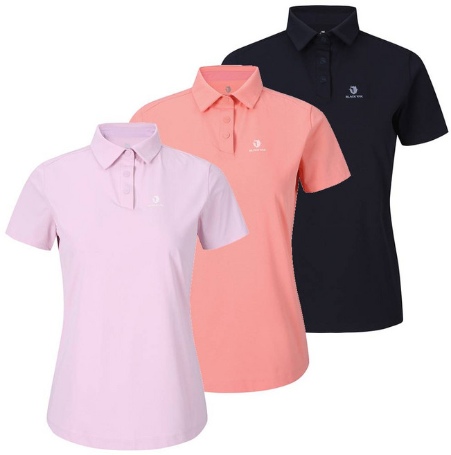 블랙야크 여성 베이직 카라 반팔티 데일리 쿨 원사 기능성 티셔츠 1BYKTMU501