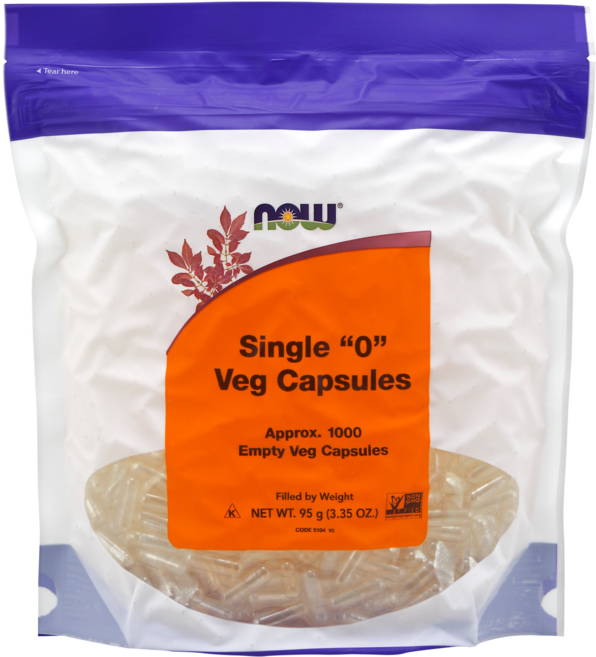 NOW Foods 素食明膠空膠囊, 95g, 1袋