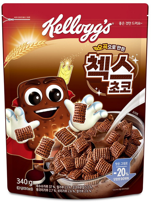 켈로그 오곡으로만든 첵스초코 시리얼, 340g, 12개